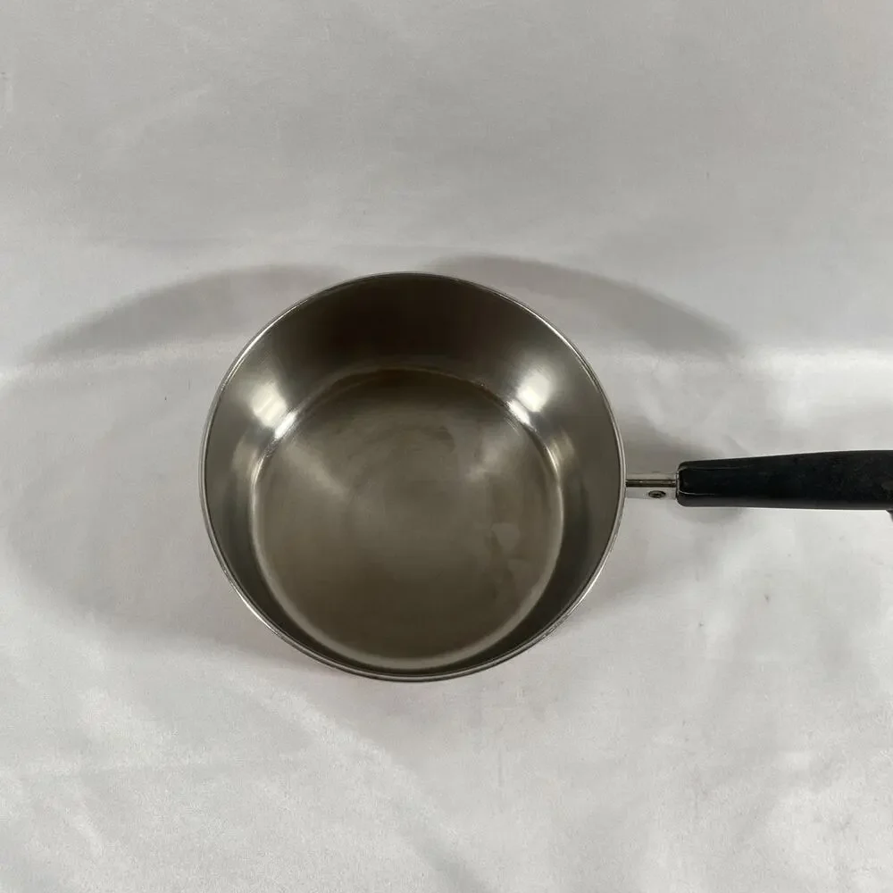 1801 Revere Ware 1 1/2 Qt Copper Bottom Pot Lid Clinton 98 f Stainless *Crack*